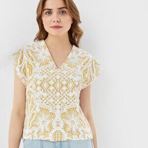 Zara Crochet Lace front short sleeve